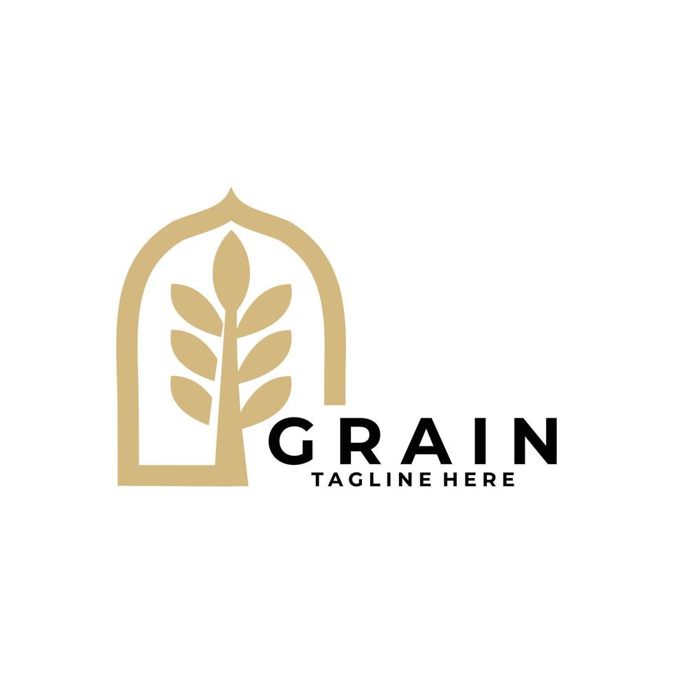 vector de icono de logotipo de grano de trigo aislado