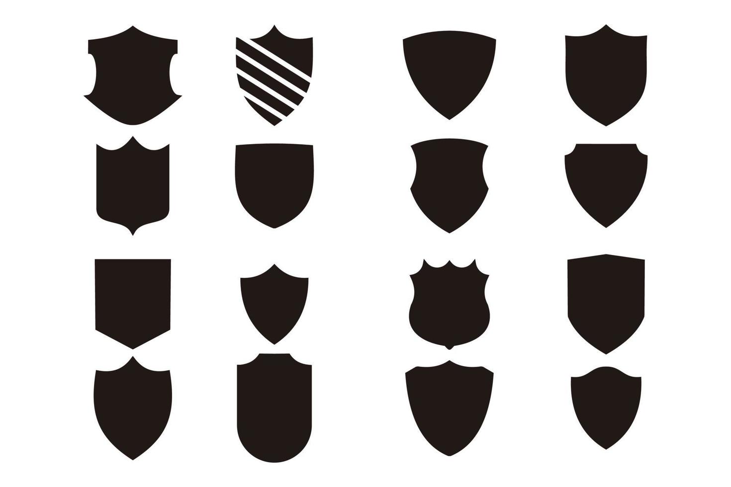 silhouette shield logo icon vector isolated