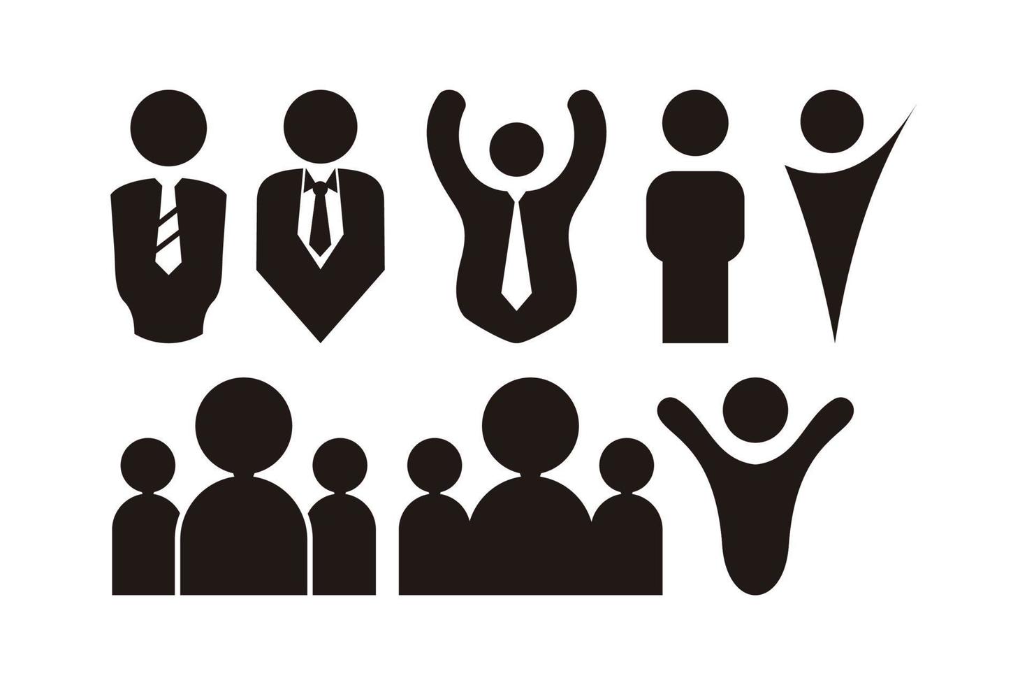 silhouette people logo icon vector set