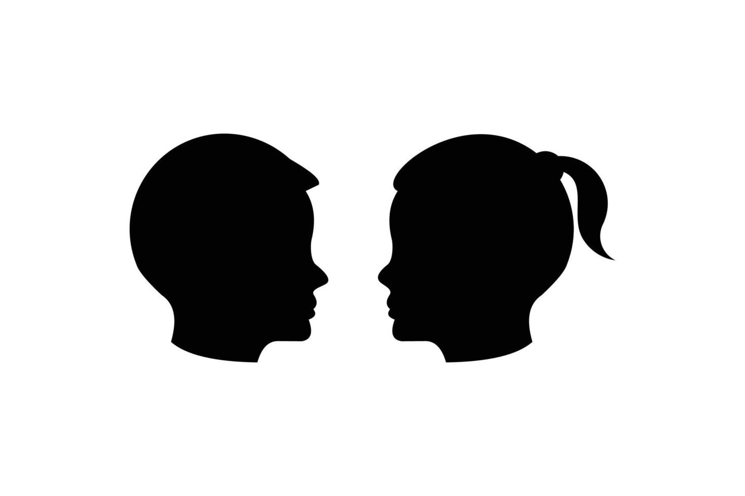 child head silhouette vector set
