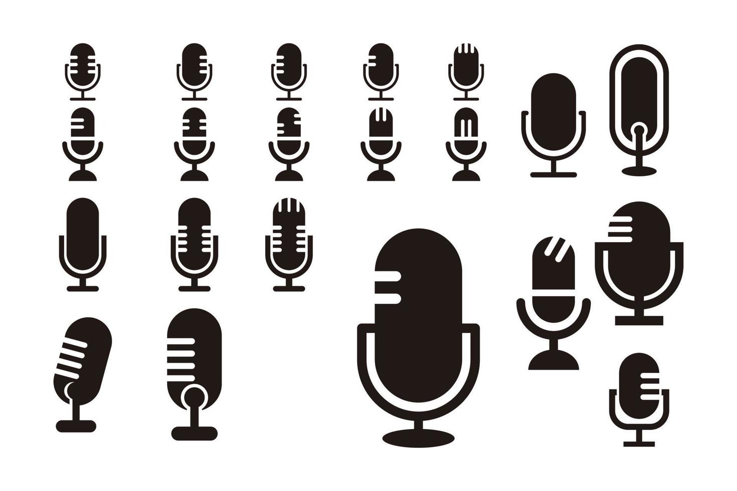 silueta podcast logo icono vector aislado