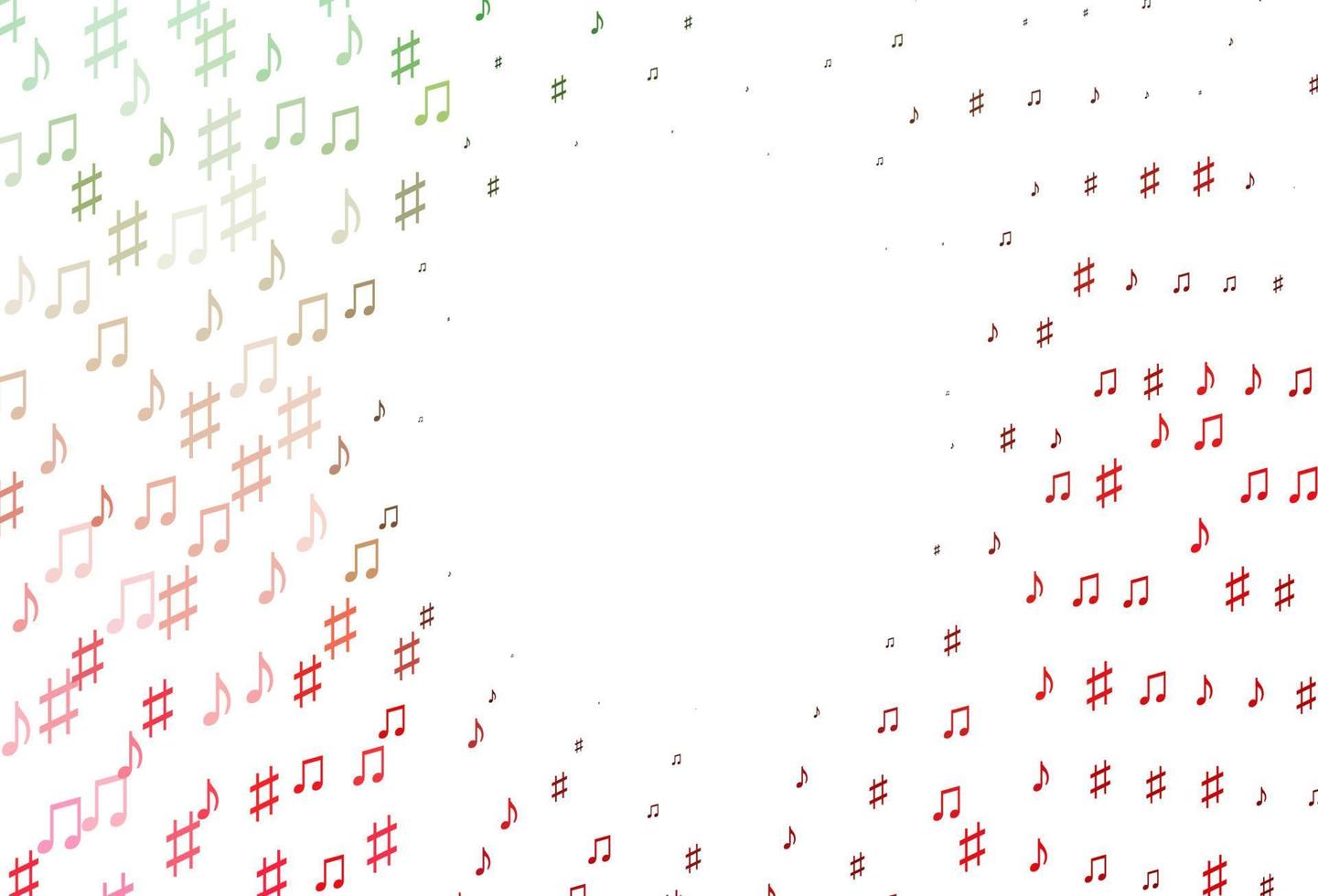 Light Green, Red vector template with musical symbols.