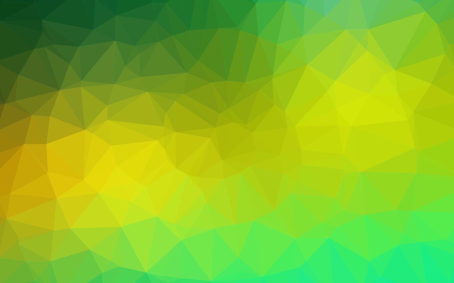 textura de mosaico de triángulo de vector verde claro, amarillo.
