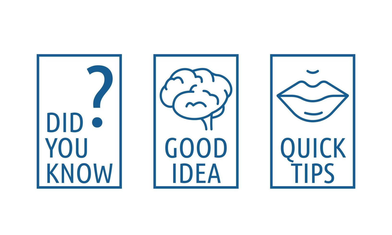 Did you know question sticker. Quick tips line icon. Good idea button. Advice informational concept. Vector illustration on white background
