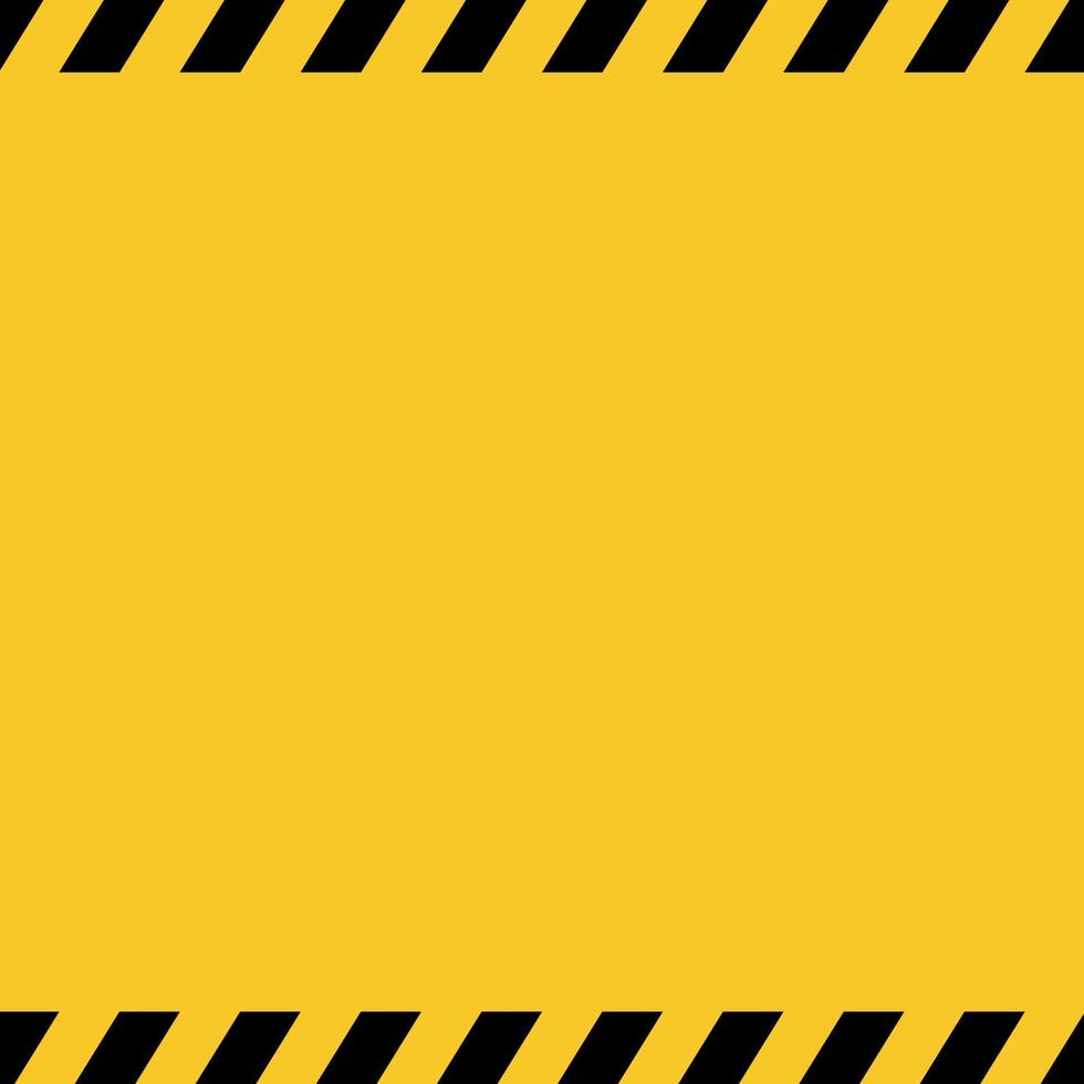 Caution tape. Black and yellow line striped. Blank warning background. Vector illustration on yellow