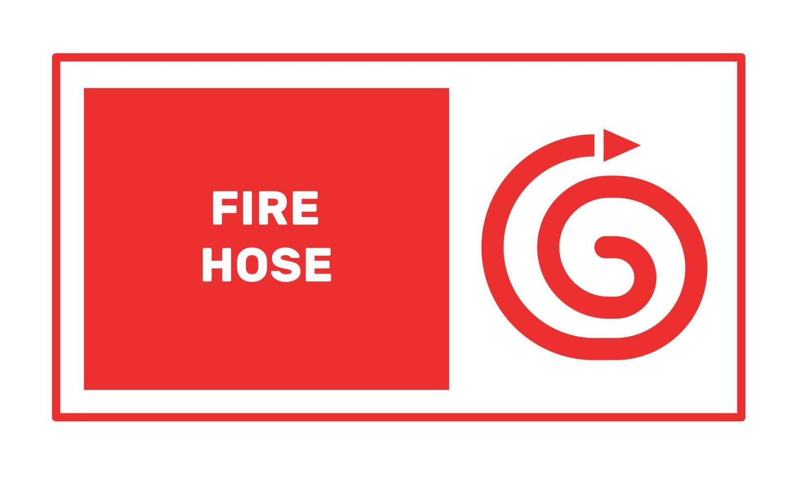 señal informativa de la manguera contra incendios. etiqueta de seguridad. Ilustración vectorial sobre fondo blanco vector