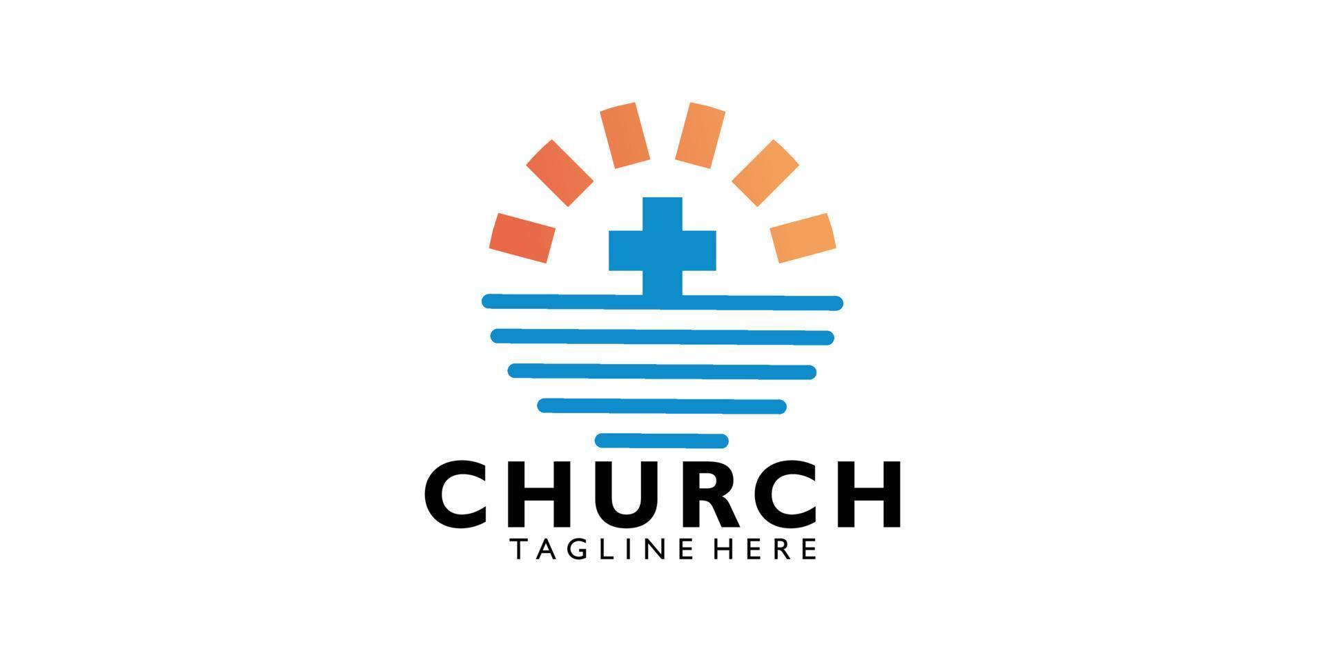 vector de icono de logotipo de iglesia aislado