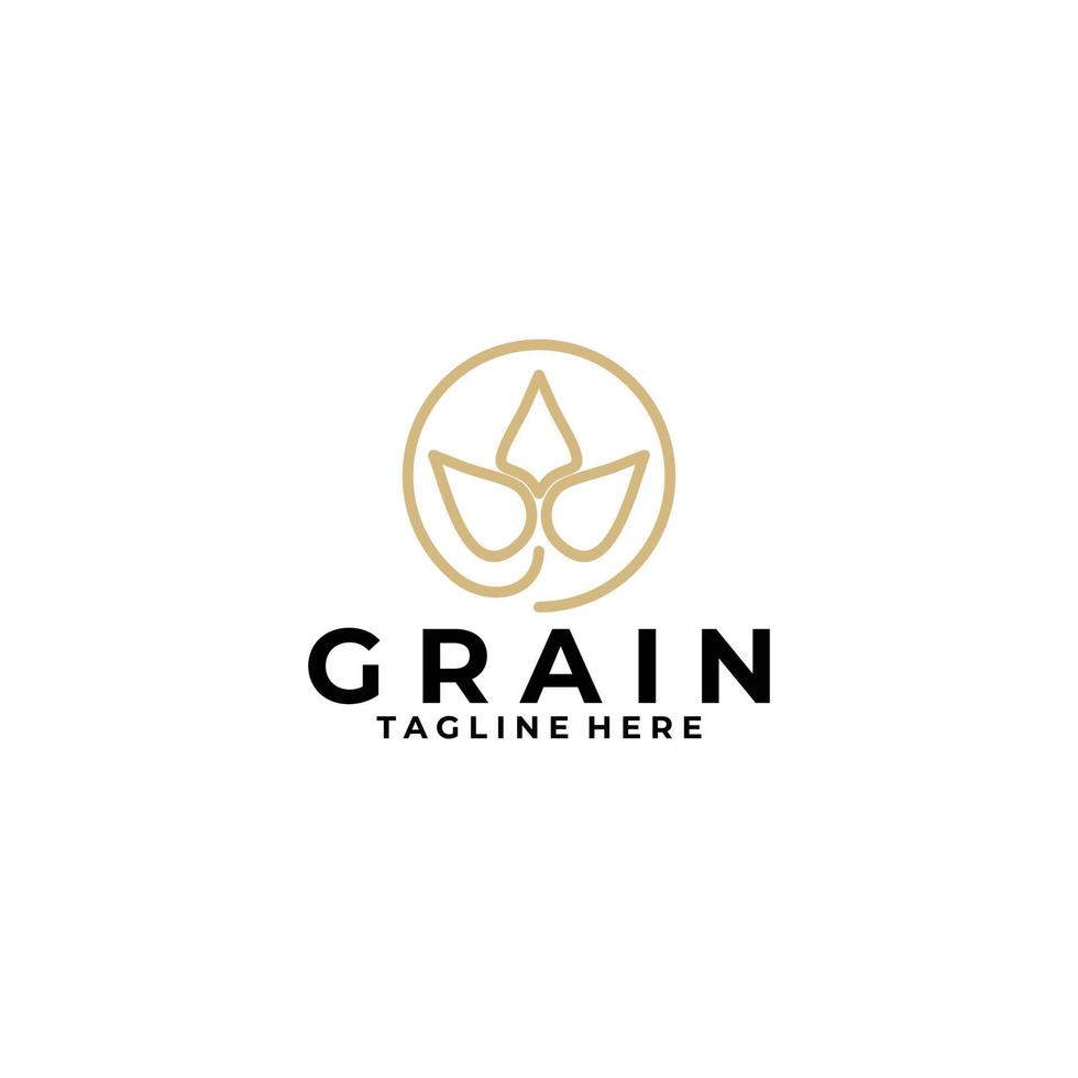 vector de icono de logotipo de grano de trigo aislado