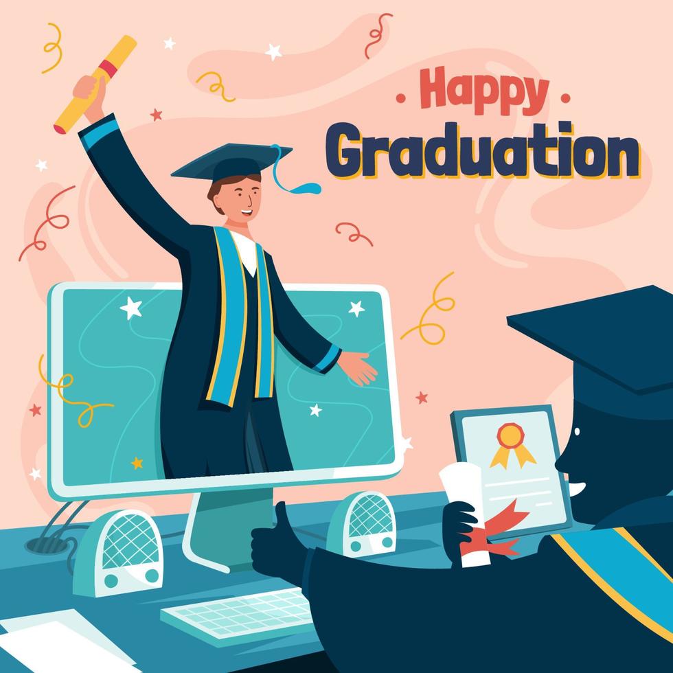 Students Celebrating Graduation Day vector