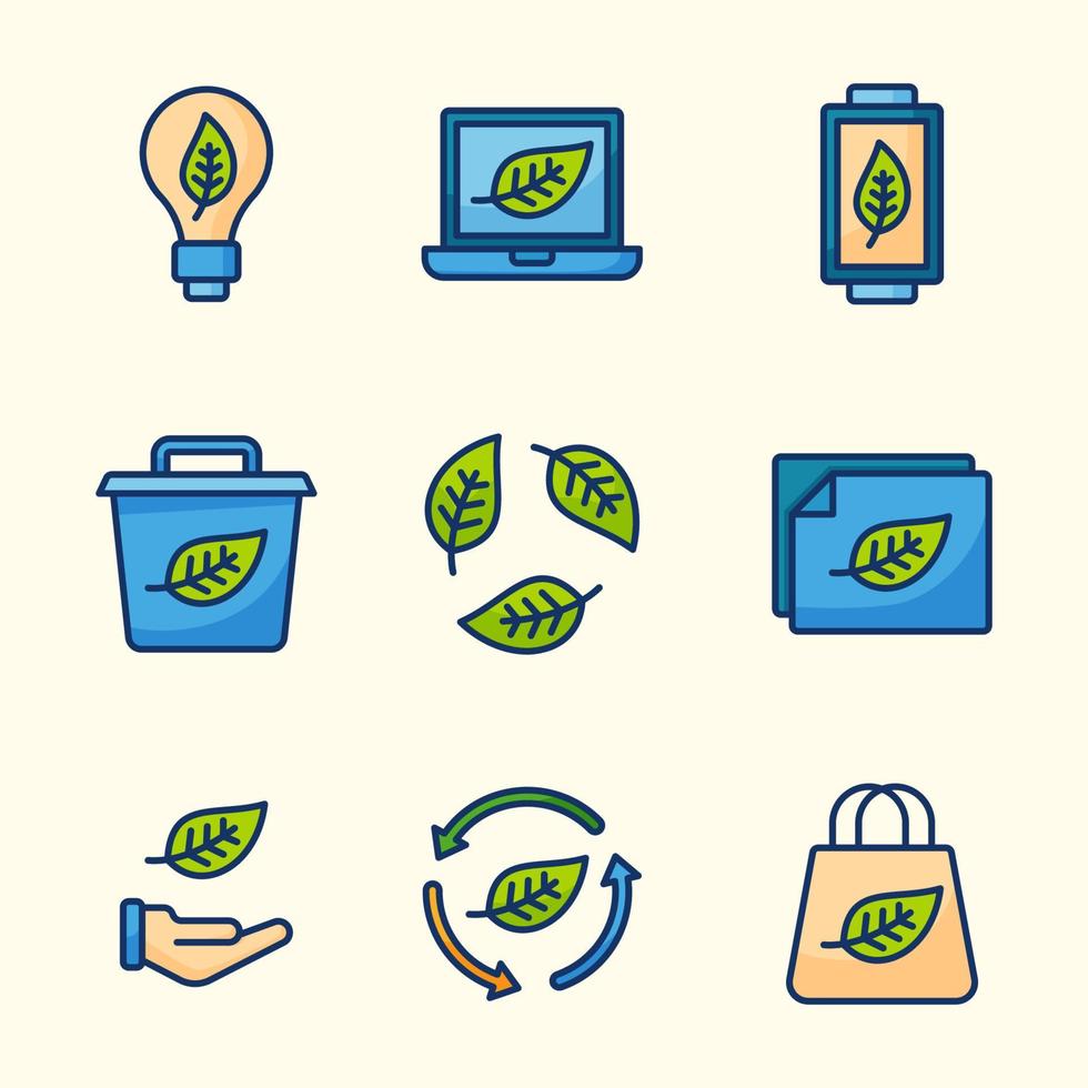 Green Technology Eco Icon Package vector