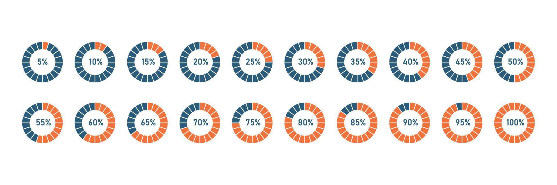 Percent progress bar. Infographic indication upload. Vector illustration