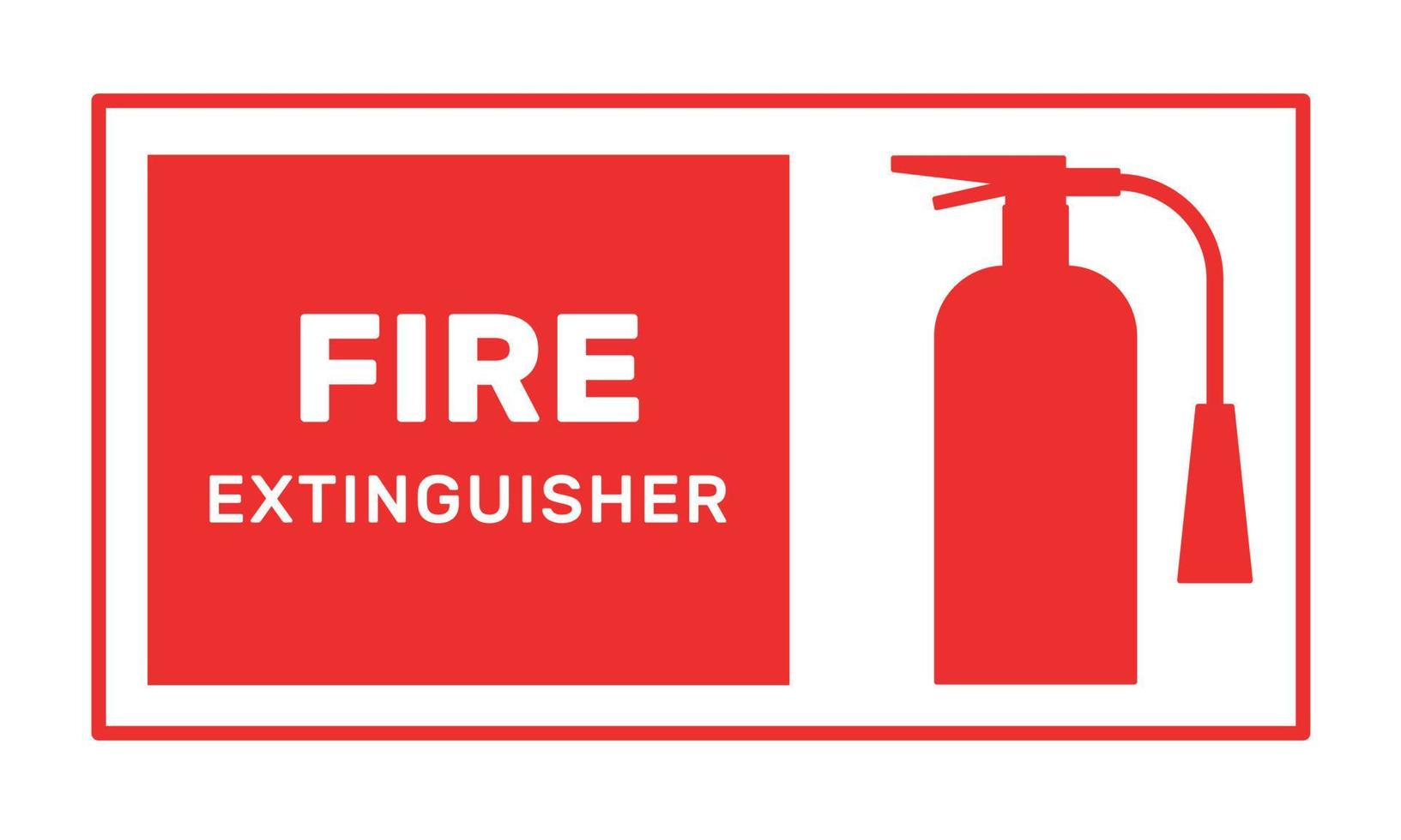 Informational sign Fire extinguisher. Silhouette symbol. Simply shapes. Safty label. Vector illustration on white background