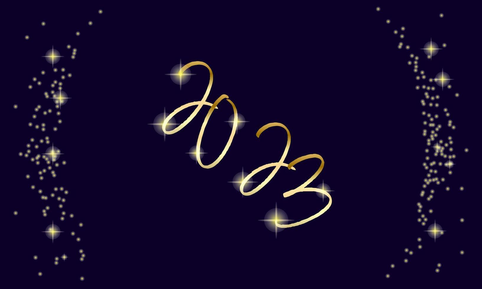 Diseño dorado de año nuevo 2023. tarjeta de felicitación navideña. ilustración vectorial vector