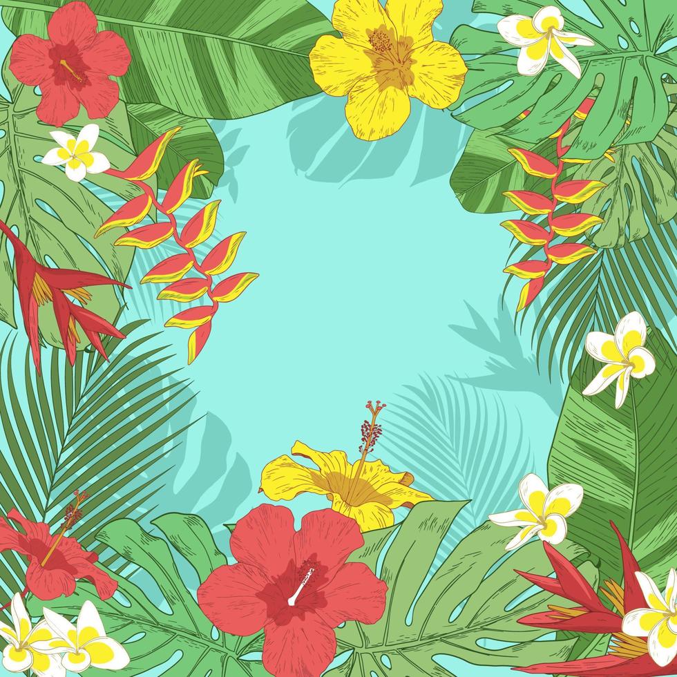 flores y follajes de verano vector