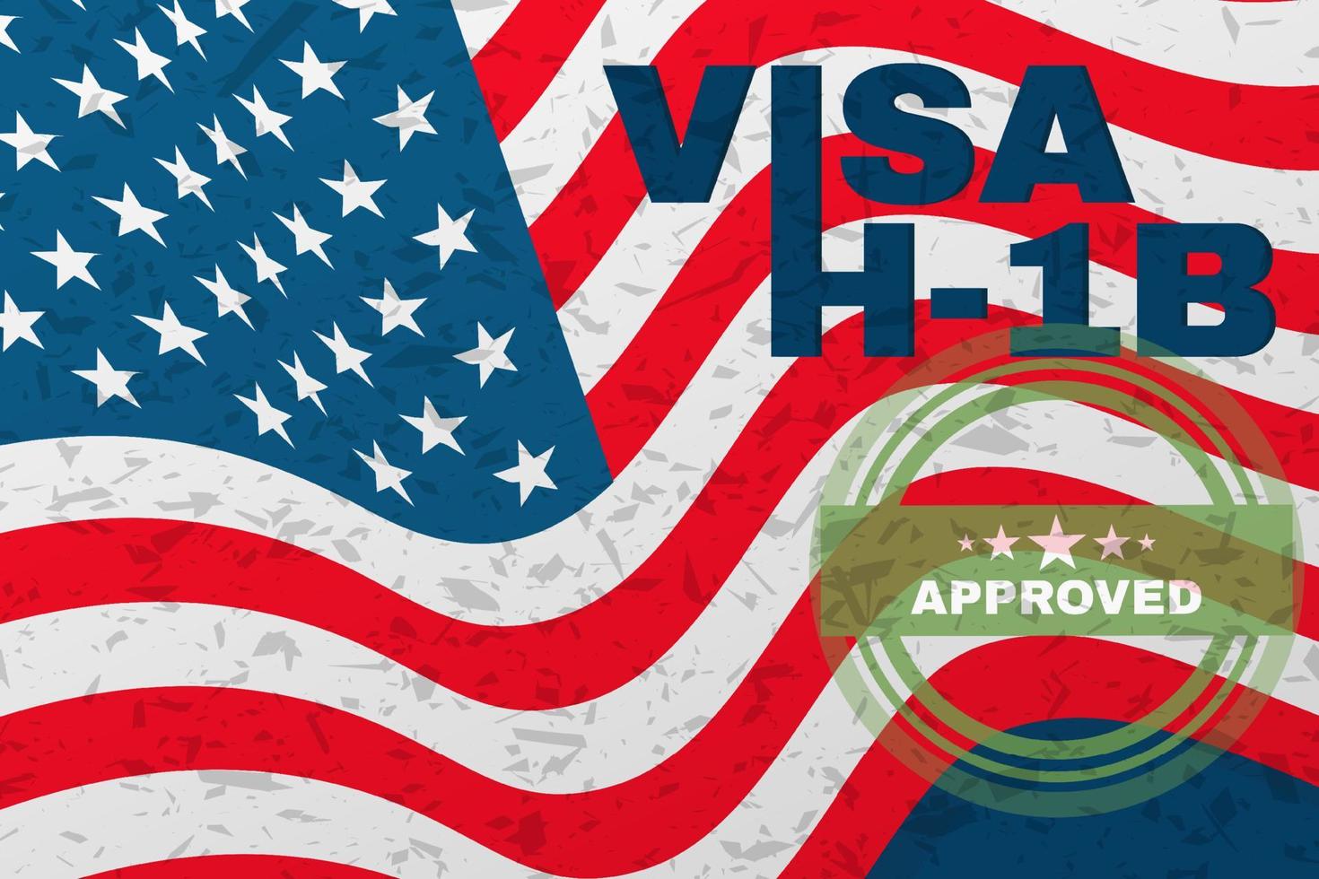 H-1b visa usa banner, visa de no especialista en inmigración para trabajadores extranjeros en la especialidad. vector