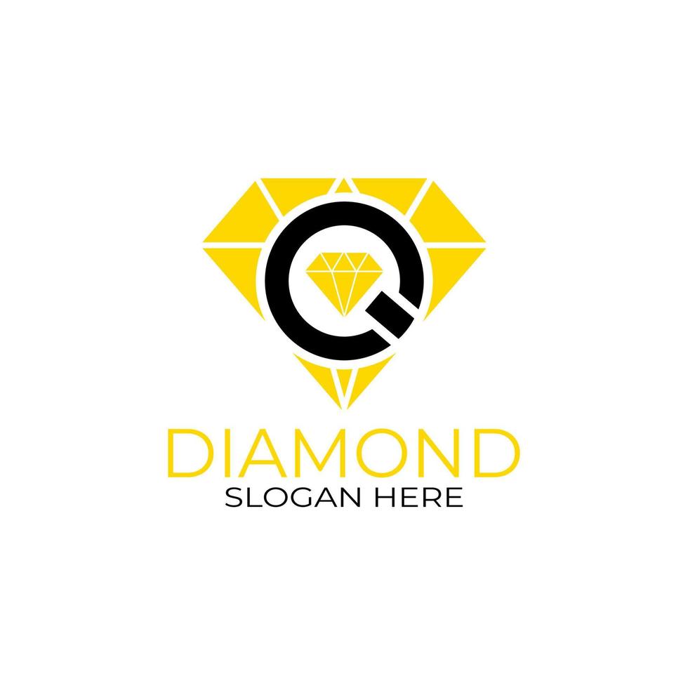 Letter Q Diamond Logo Design. Design Concept, Logos, Logogram, Logotype Diamond Template vector