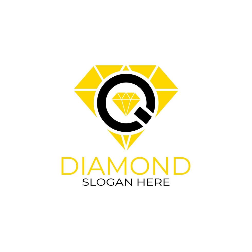 diseño del logotipo de la letra q diamante. concepto de diseño, logotipos, logograma, plantilla de diamante de logotipo vector