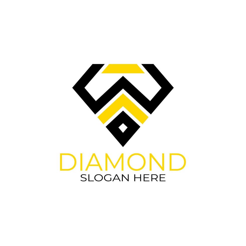 Letter w Diamond Logo Design with Line Art Style.  Design Concept, Logos, Logogram, Logotype Diamond Template vector