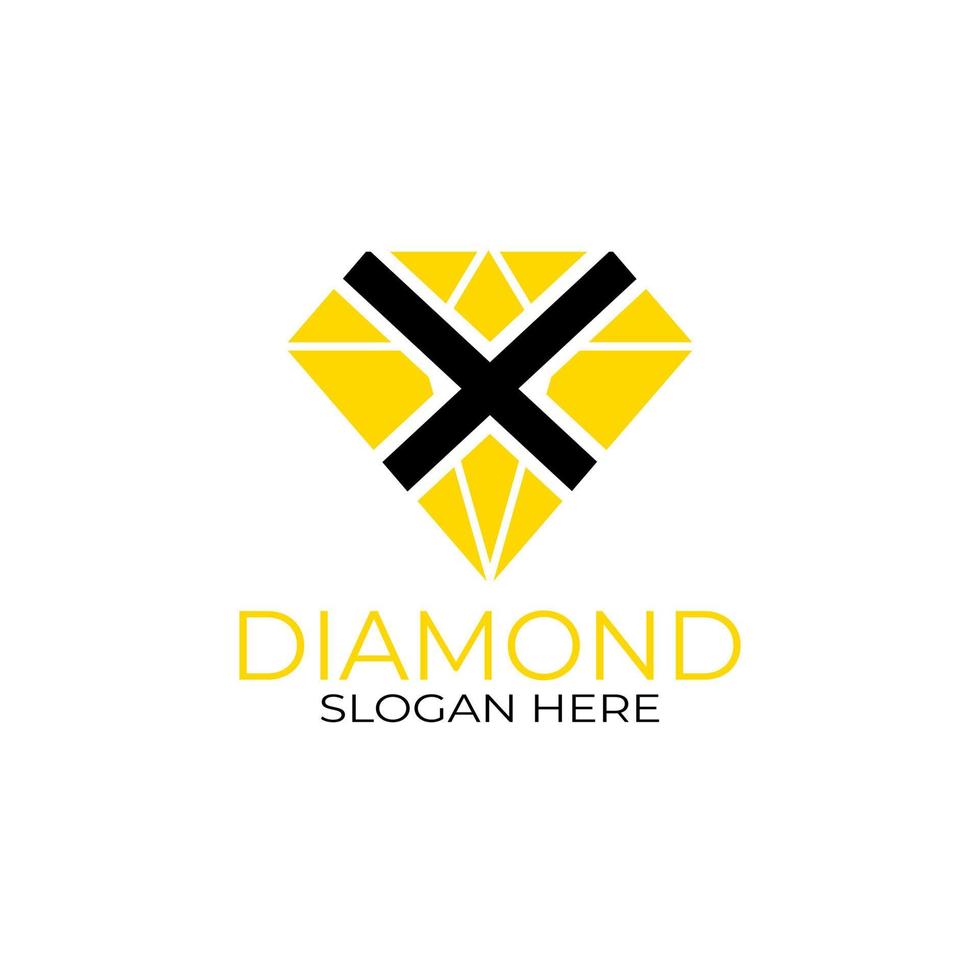 diseño de logotipo de letra x diamante. concepto de diseño, logotipos, logograma, plantilla de diamante de logotipo vector