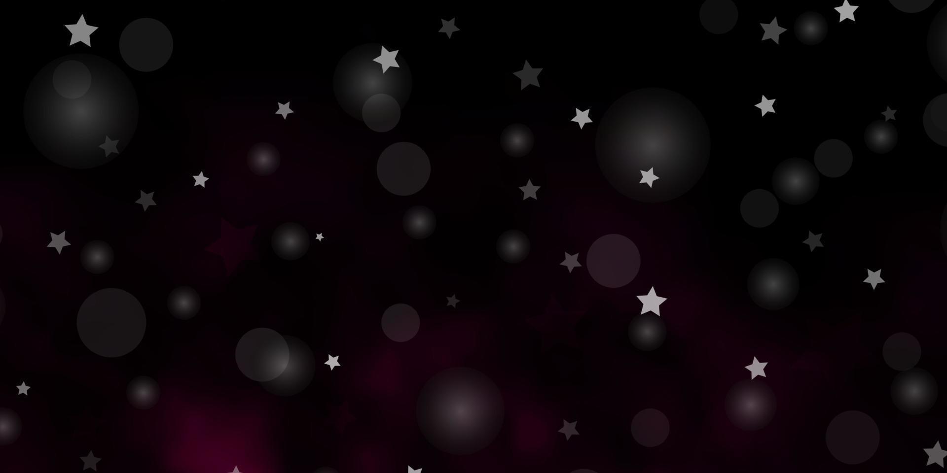 Dark Pink, Blue vector texture with circles, stars.