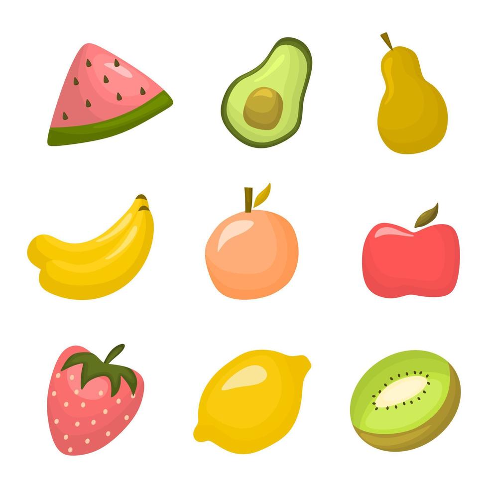 Fruits flat illustration vector