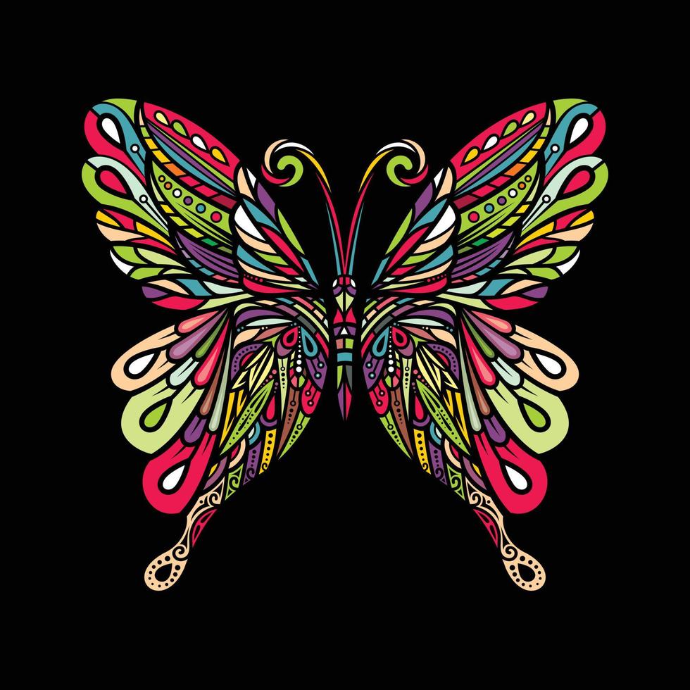 Butterfly art with colorful vector premium design