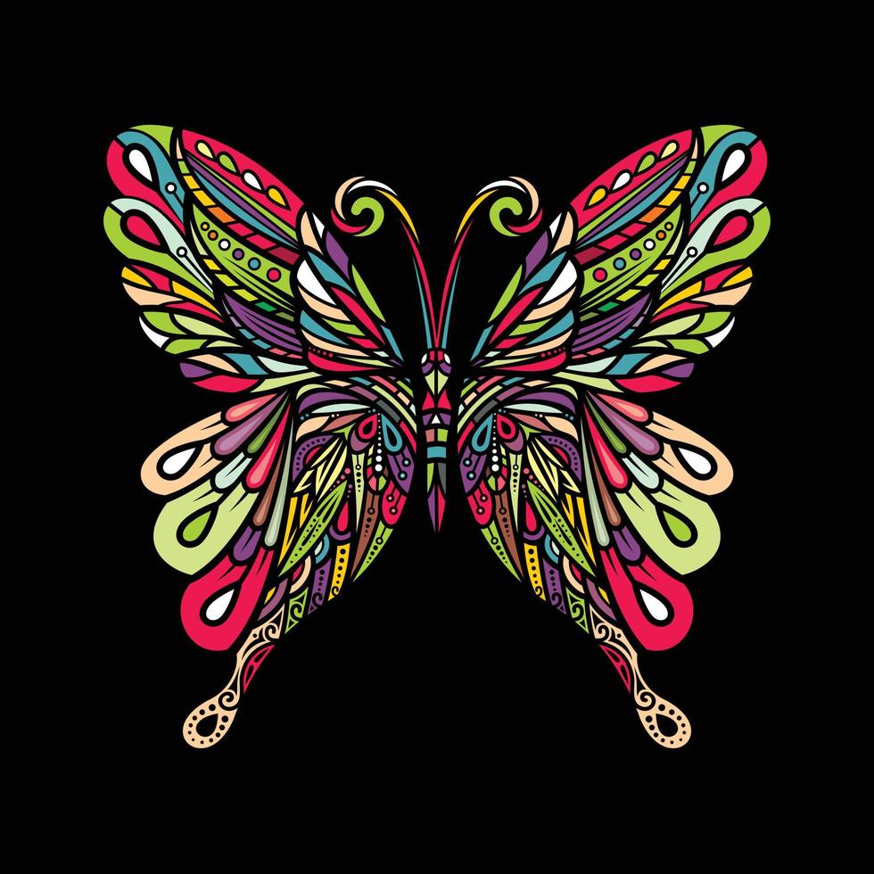 Butterfly art with colorful vector premium design