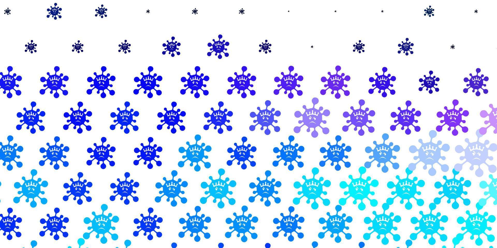 Light Pink, Blue vector backdrop with virus symbols.