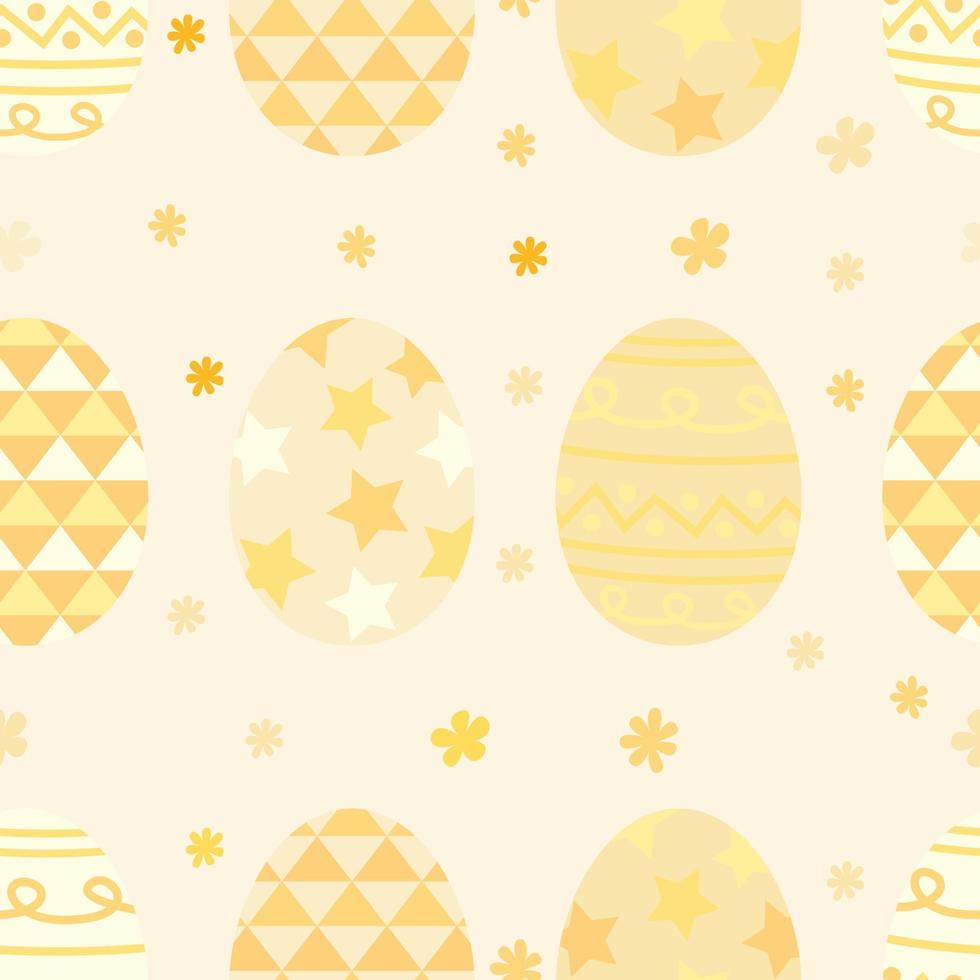 Easter Eggs repeat pattern design. Hand-drawn background. Holidays pattern for wrapping paper or fabric. vector