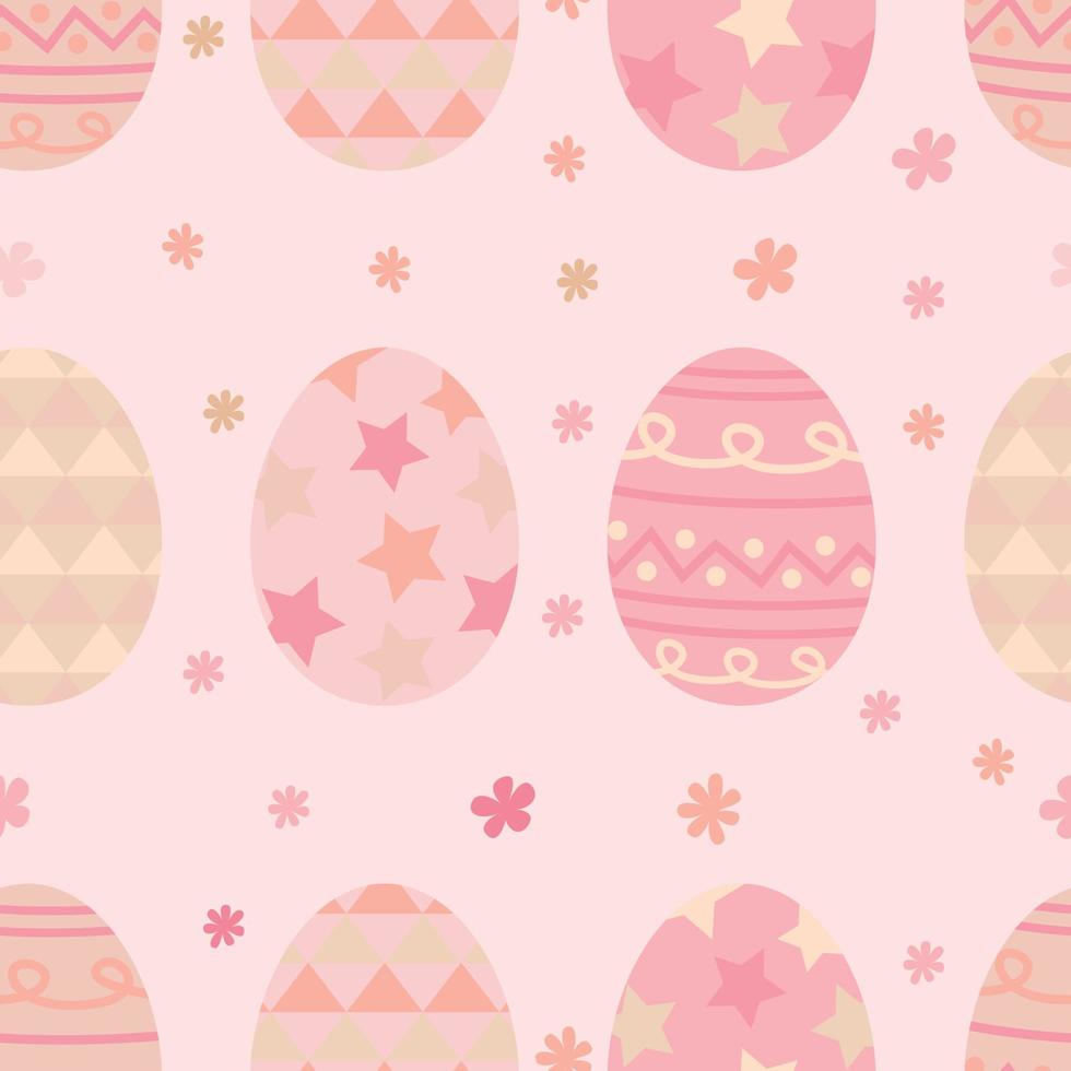Easter Eggs repeat pattern design. Hand-drawn background. Holidays pattern for wrapping paper or fabric. vector