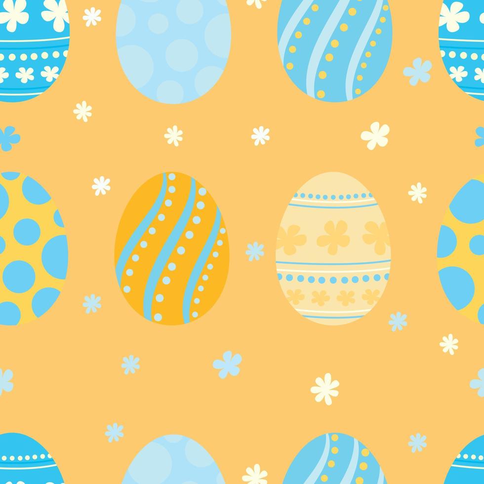 Easter Eggs repeat pattern design. Hand-drawn background. Holidays pattern for wrapping paper or fabric. vector