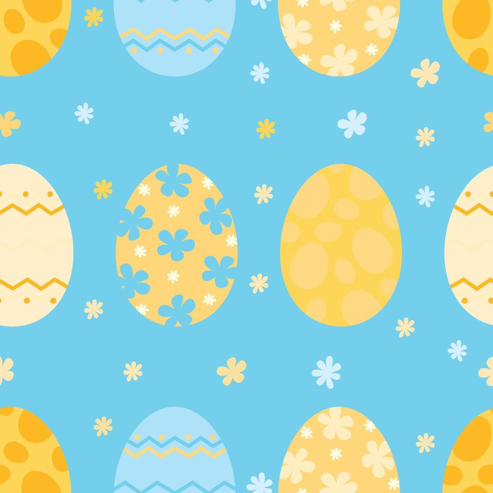 Easter Eggs repeat pattern design. Hand-drawn background. Holidays pattern for wrapping paper or fabric. vector