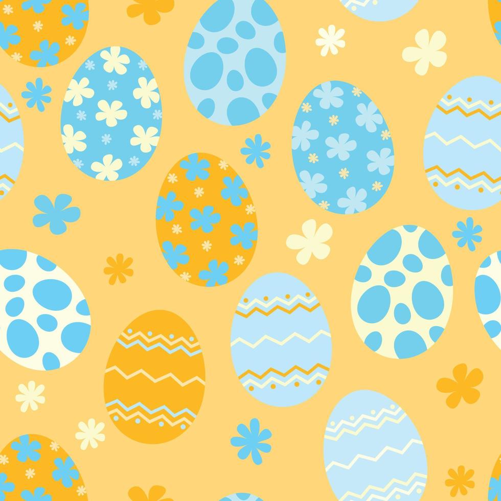 Easter Eggs repeat pattern design. Hand-drawn background. Holidays pattern for wrapping paper or fabric. vector