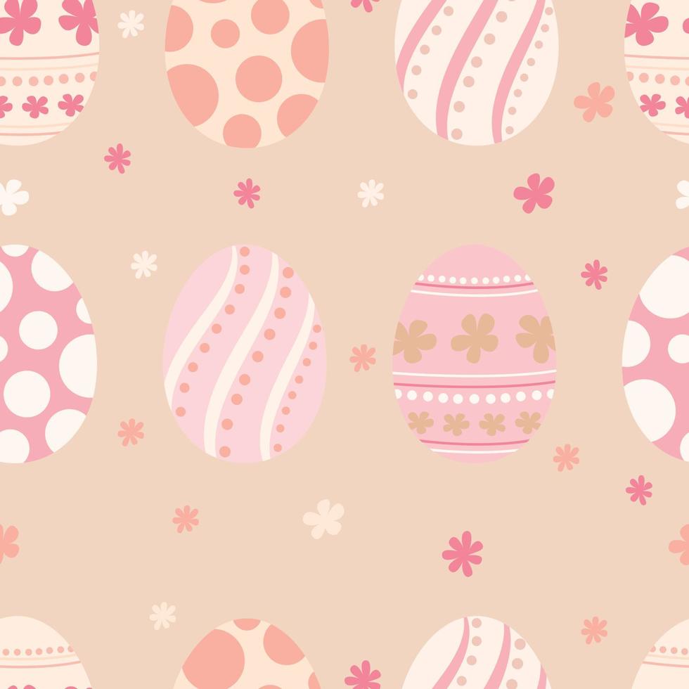 Easter Eggs repeat pattern design. Hand-drawn background. Holidays pattern for wrapping paper or fabric. vector