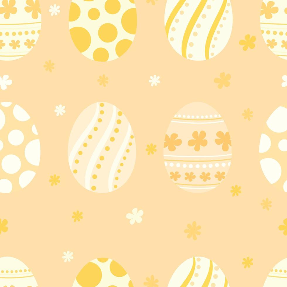 Easter Eggs repeat pattern design. Hand-drawn background. Holidays pattern for wrapping paper or fabric. vector