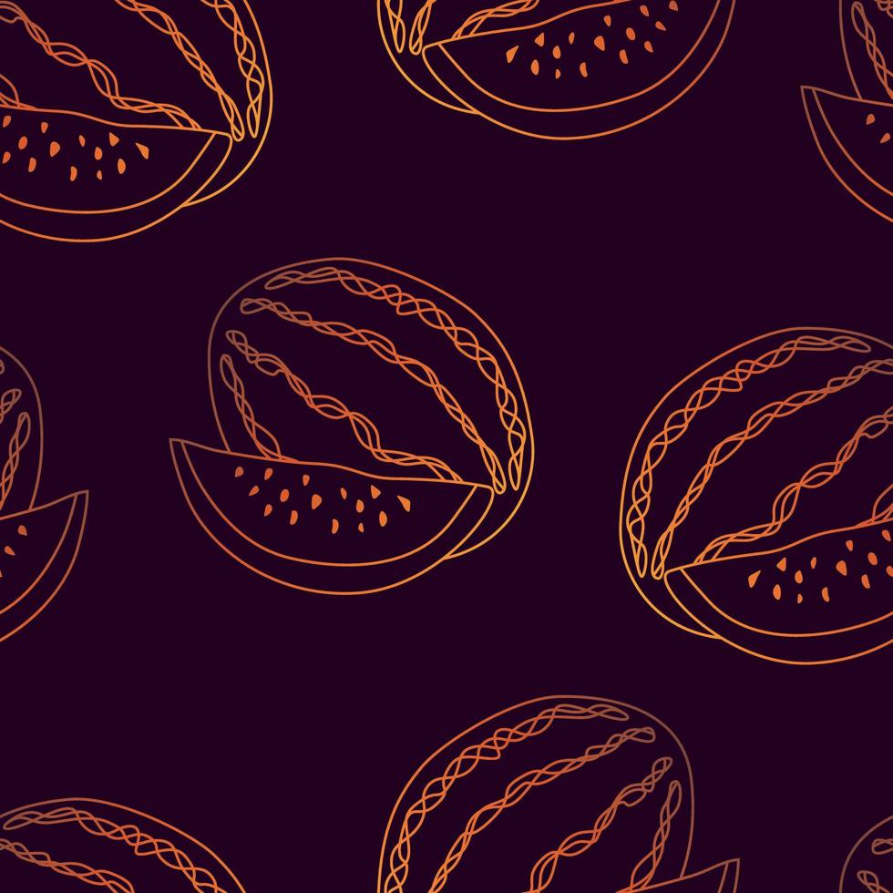 Watermelon repeat pattern design. Hand-drawn background. floral pattern for wrapping paper or fabric. vector