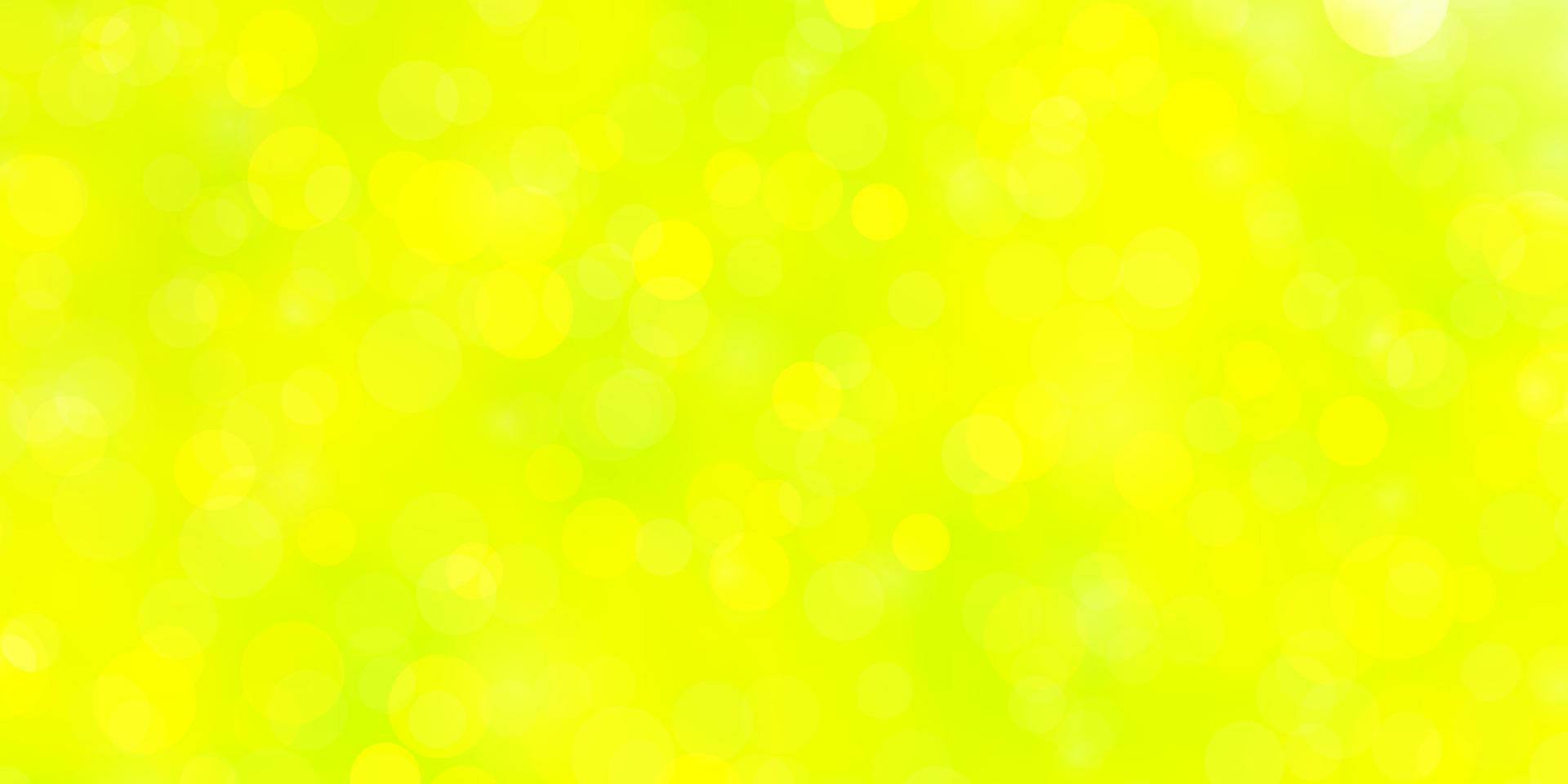 Fondo de vector verde claro, amarillo con círculos.