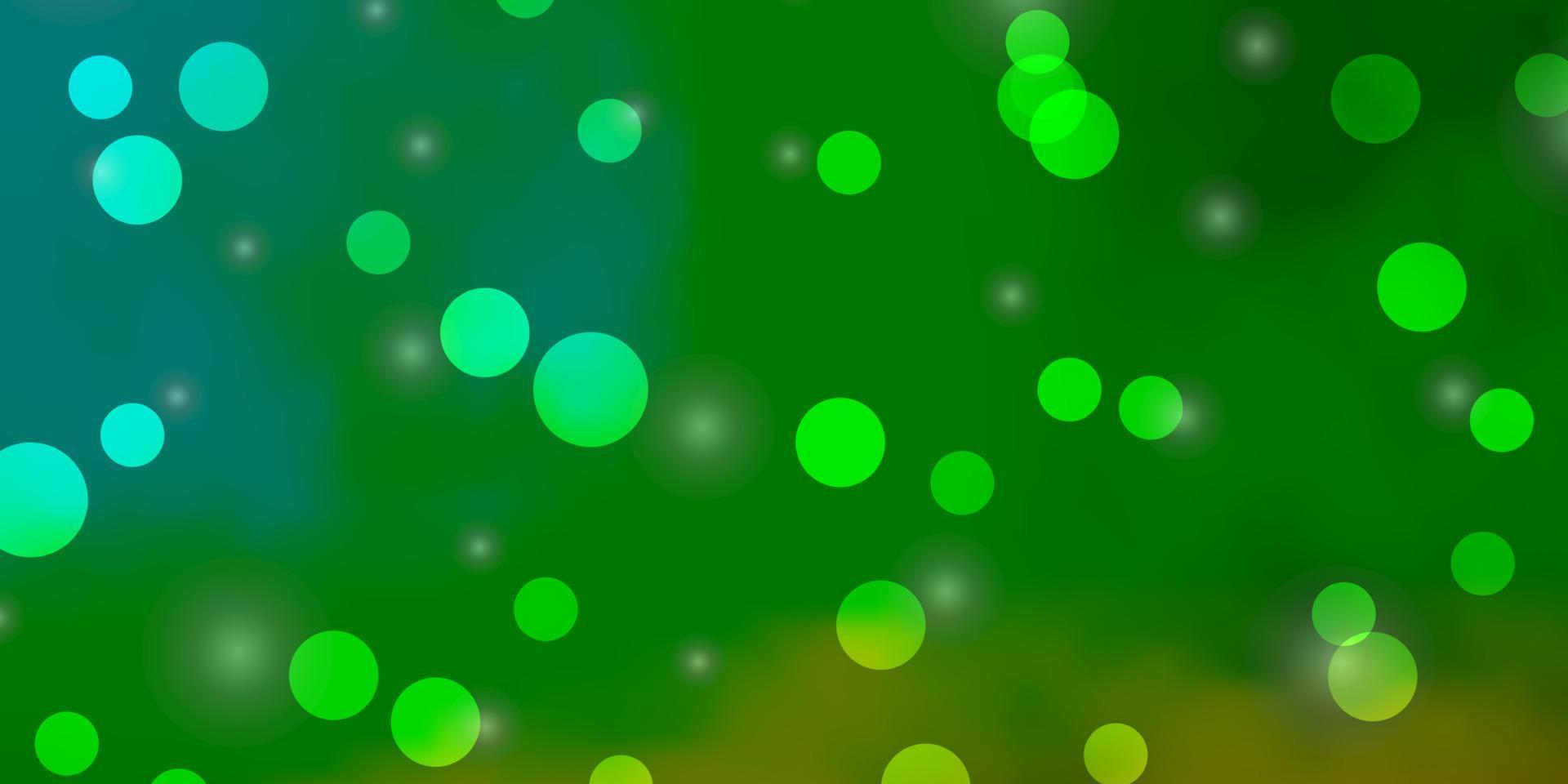 Light Green, Yellow vector layout with circles, stars.