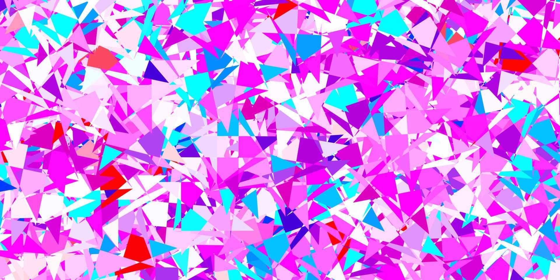 Telón de fondo de vector azul claro, rojo con triángulos, líneas.