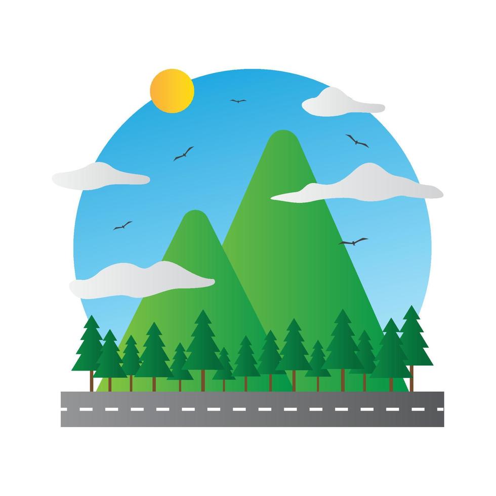 Green Mountain For Holiday vector