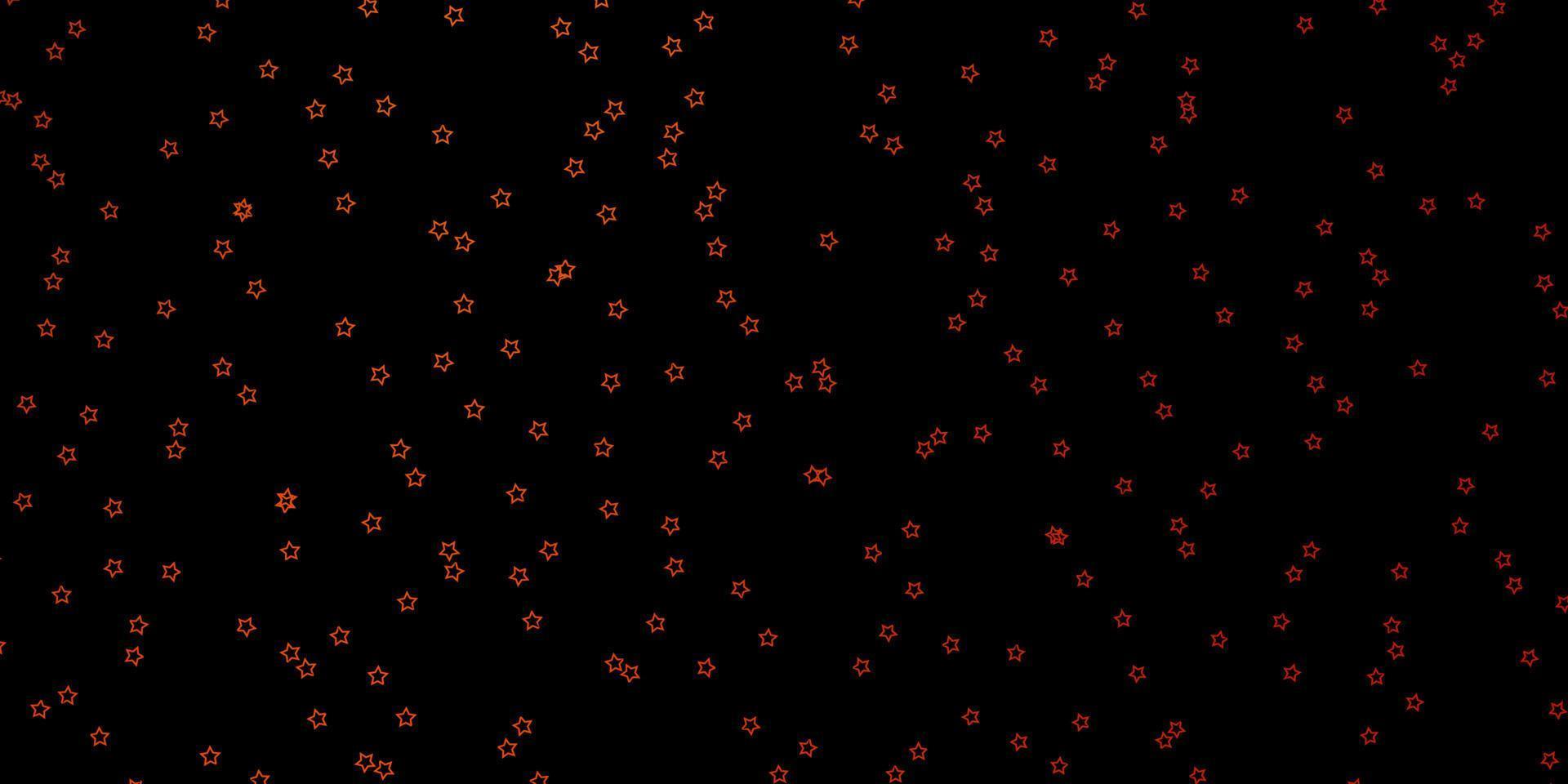 Patrón de vector naranja oscuro con estrellas abstractas.