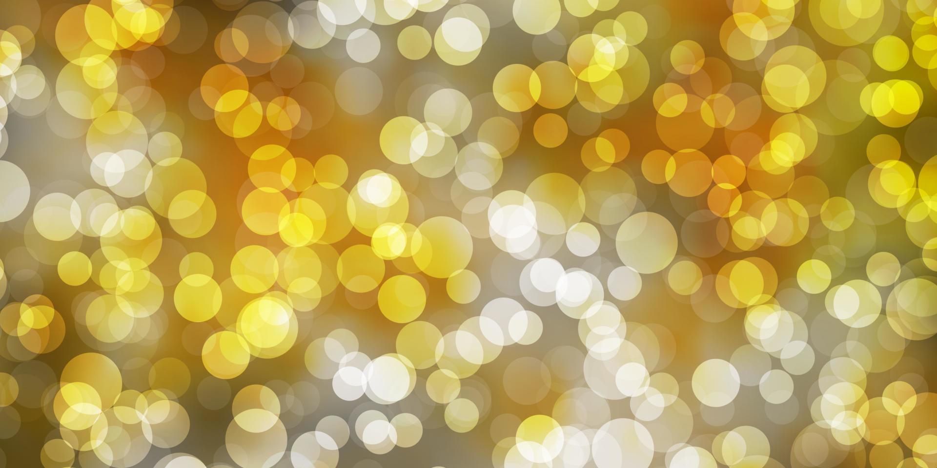 Light Orange vector background with circles.