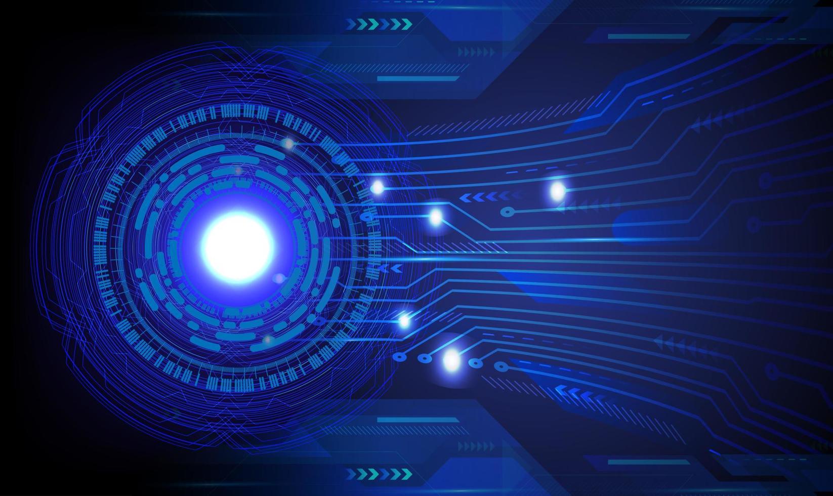 Blue eye cyber circuit future technology concept background vector