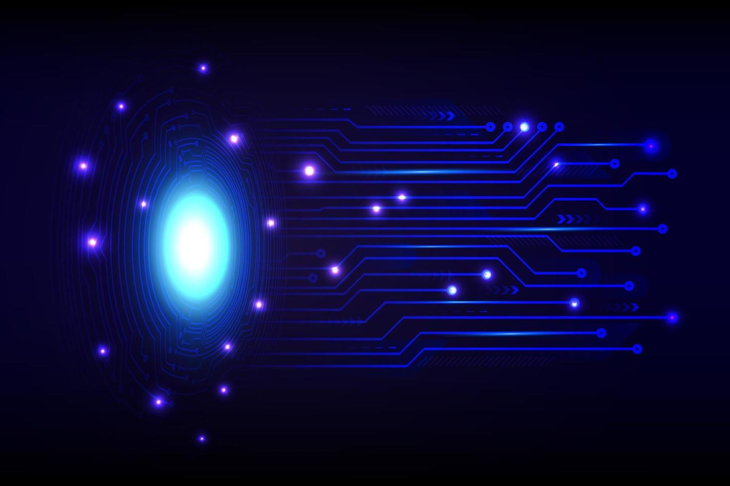 Blue eye cyber circuit future technology concept background vector