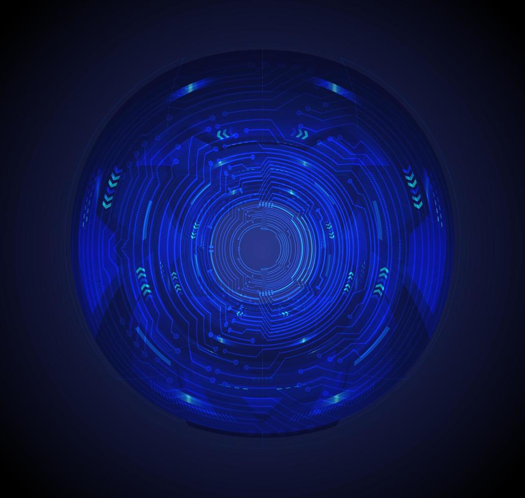 Blue eye cyber circuit future technology concept background vector