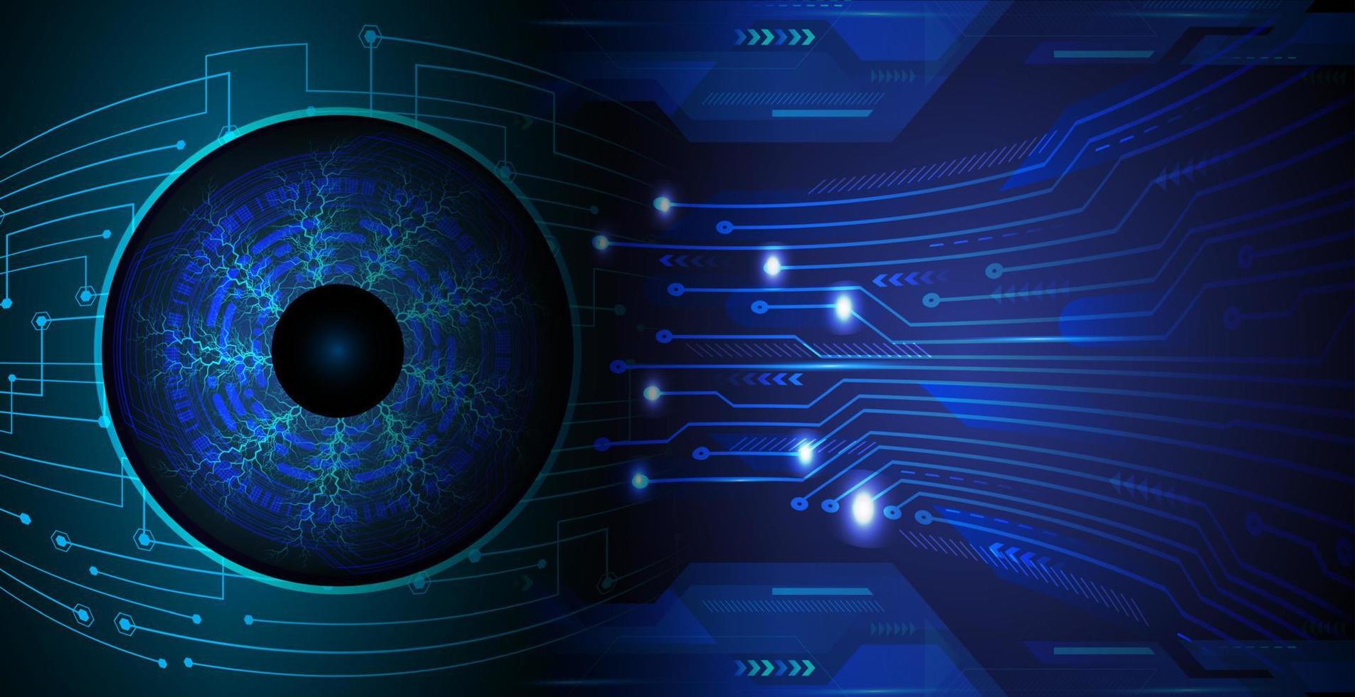 Blue eye cyber circuit future technology concept background vector