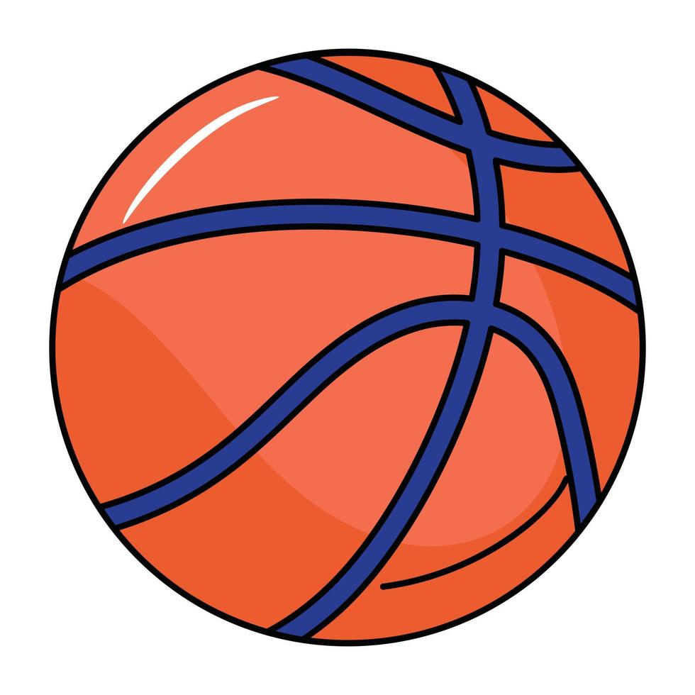 Flat icon of basketball is up for premium use vector