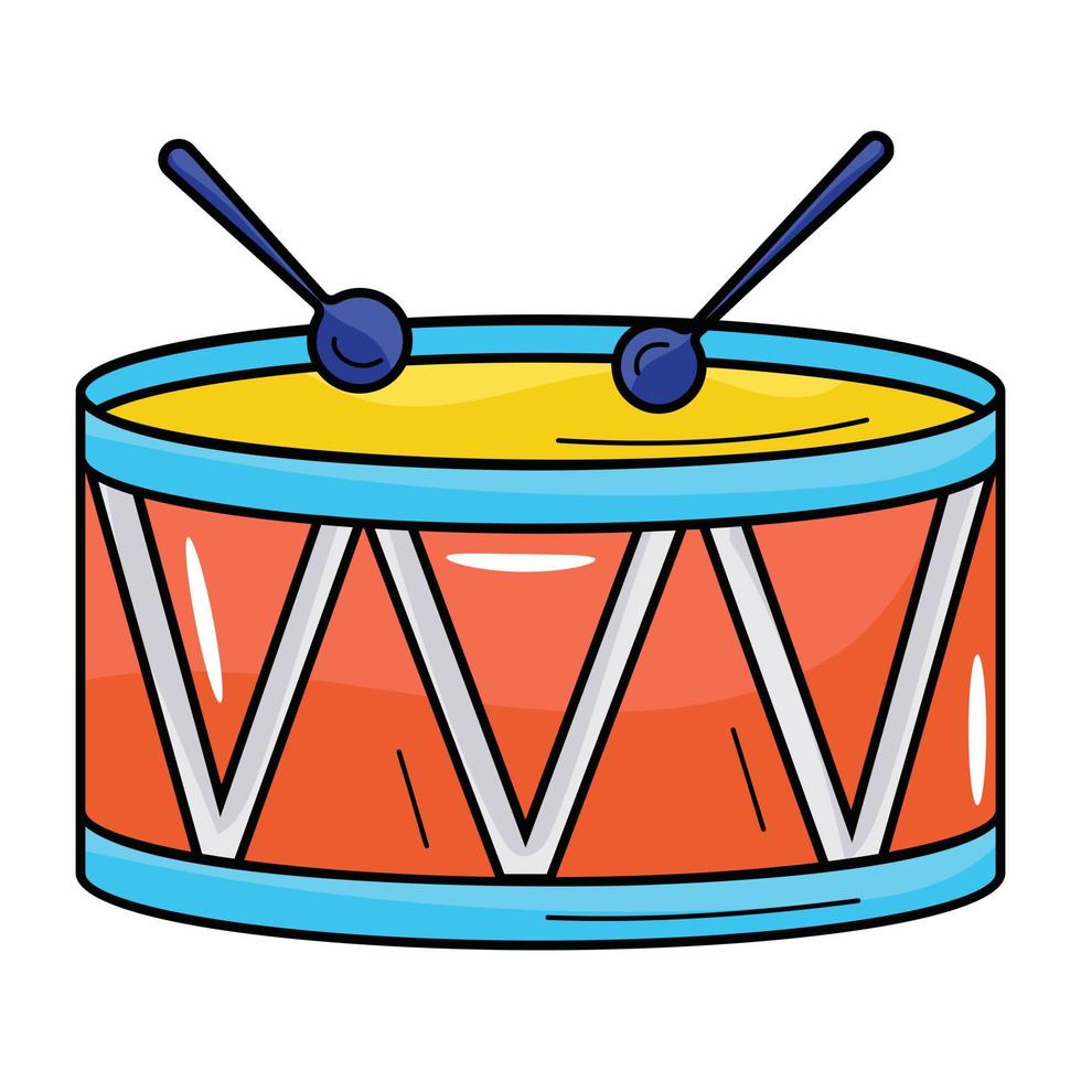 Get a glimpse of snare drum flat icon vector