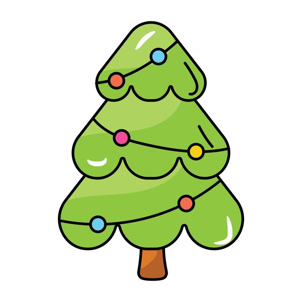 Beautifully crafted flat icon of Christmas tree vector