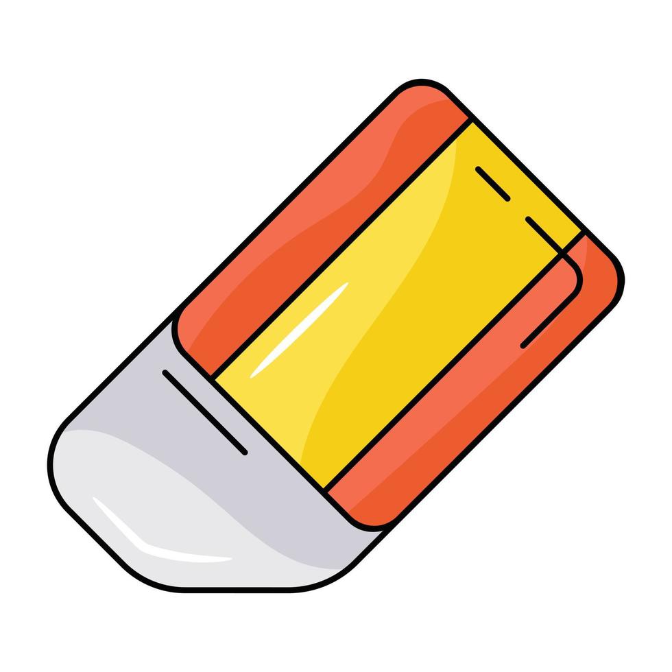 Easy to use flat icon of eraser vector